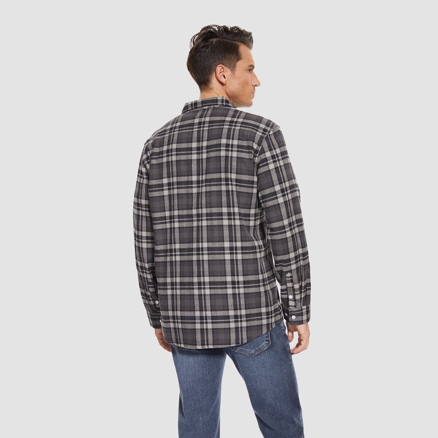 Men's - Long Sleeve Shirt – Cotton, Plaid Flannel – Casual Style