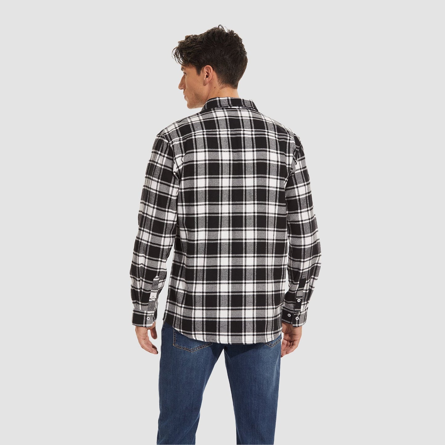 Men's - Long Sleeve Shirt – Cotton, Plaid Flannel – Casual Style