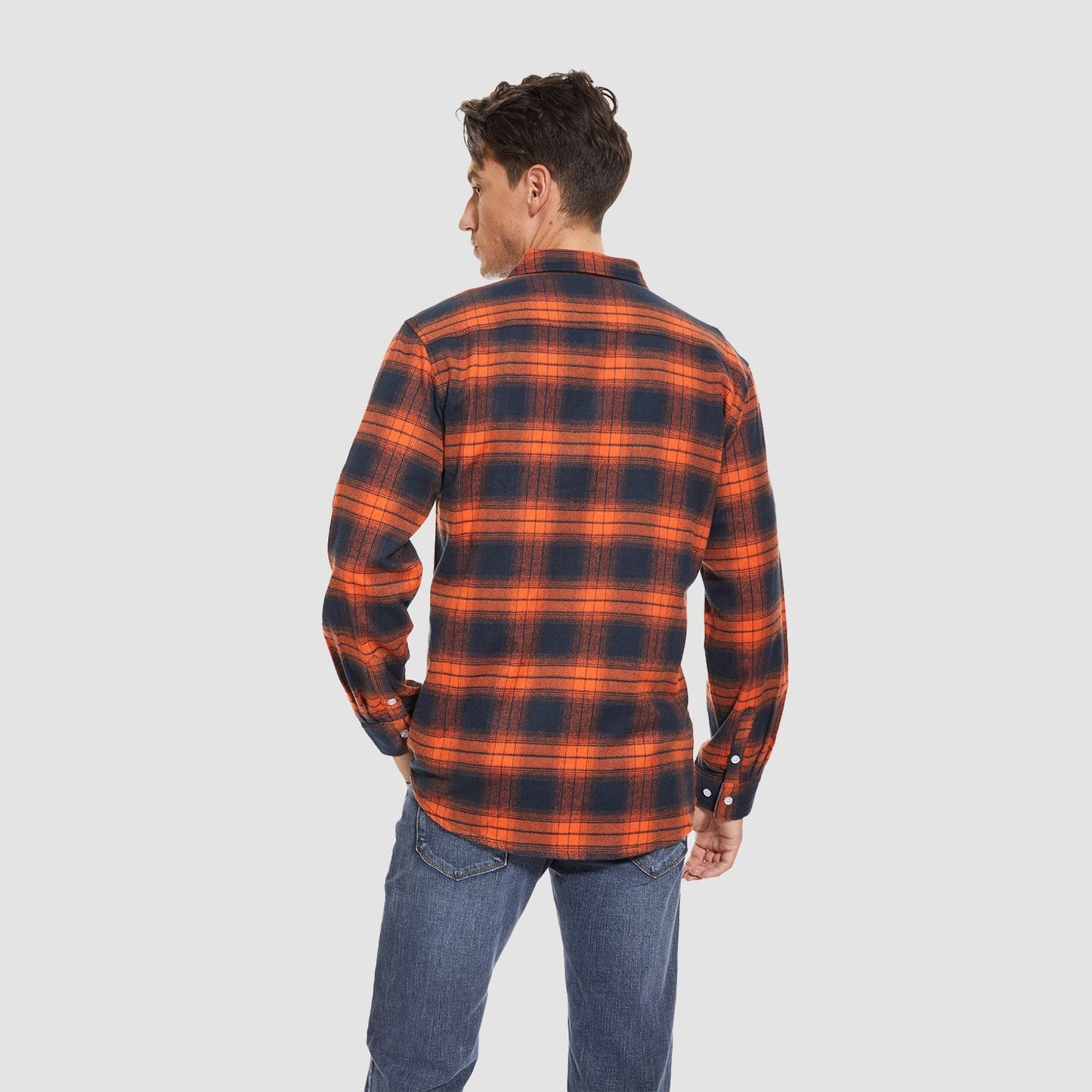 Men's - Long Sleeve Shirt – Cotton, Plaid Flannel – Casual Style