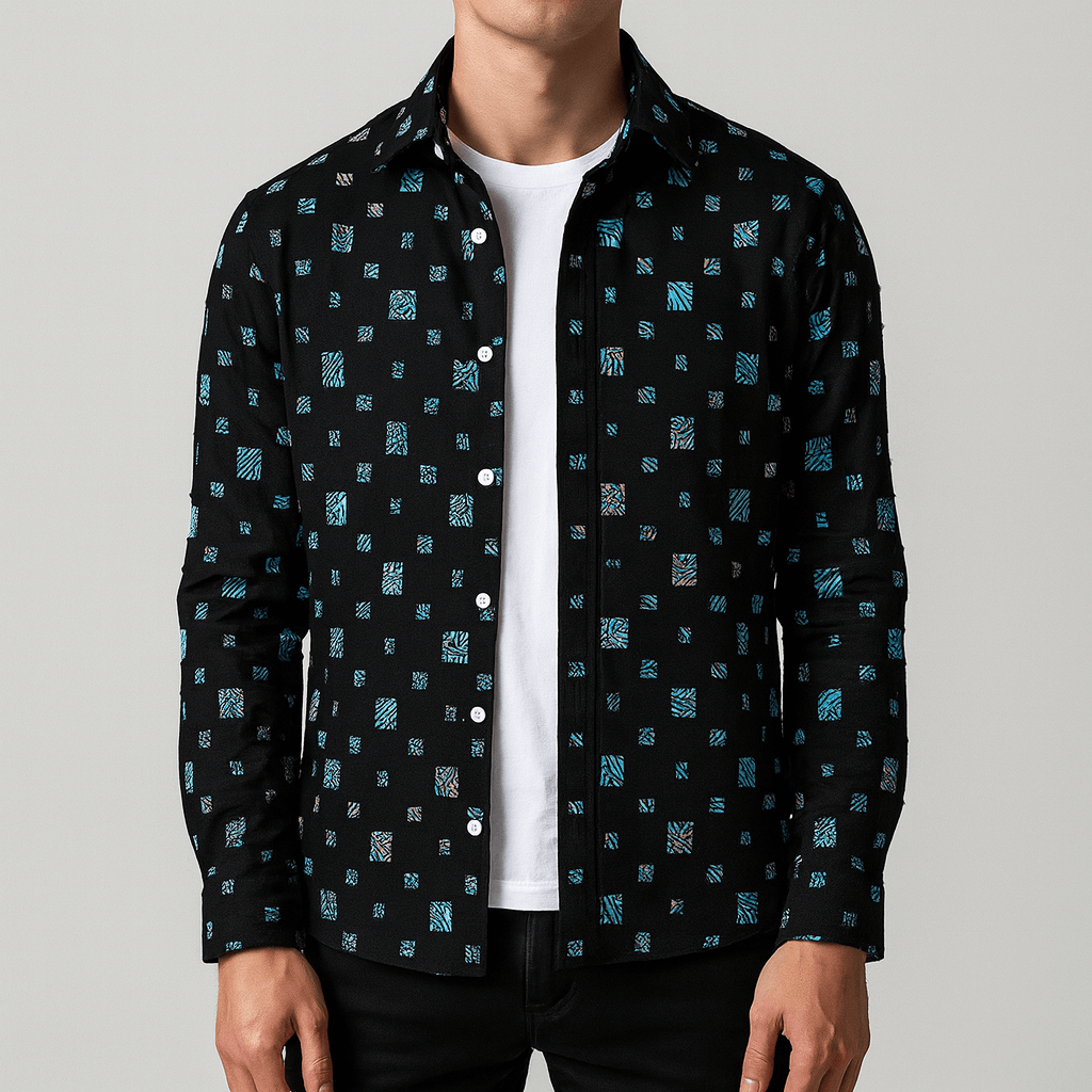 Men's - Denim Shirt - Frayed Detail Durable Fit