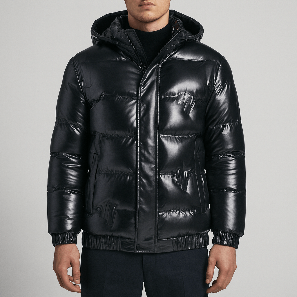 Men's - Hooded Down Jacket - Stylish Winter Wear