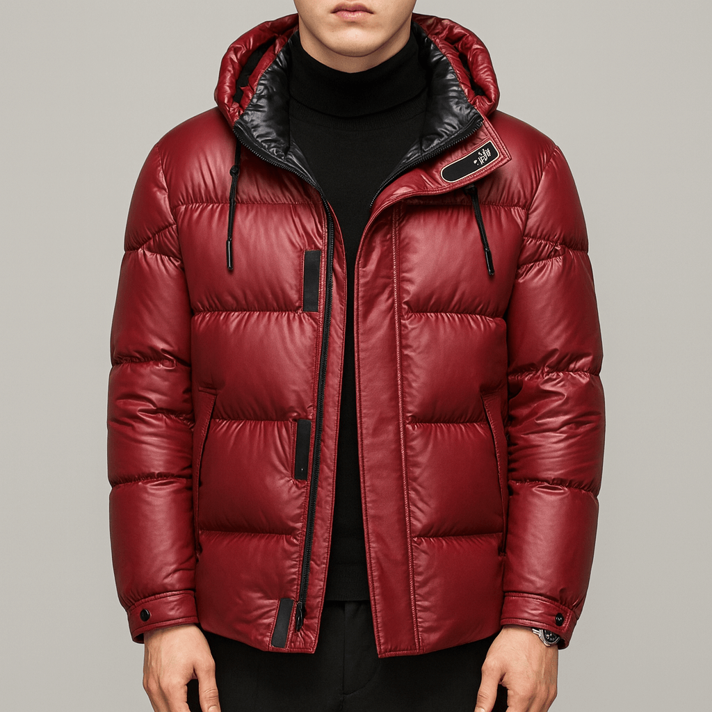 Men's - Hooded Winter Down Jacket - Warm & Stylish