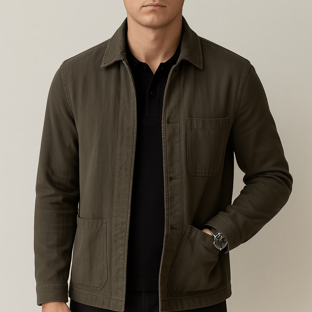 Men's - Casual Vintage Washed Jacket - Pocket Details - Stylish Essential