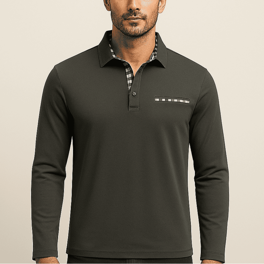 Men's - Classic Summer Polo Shirt - Long Sleeve - Comfortable and Stylish