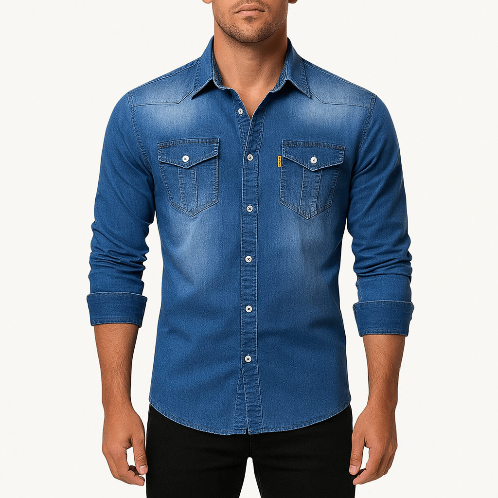 Men's - Denim Shirt - Classic Style - Durable Fabric - Casual Wardrobe Essential