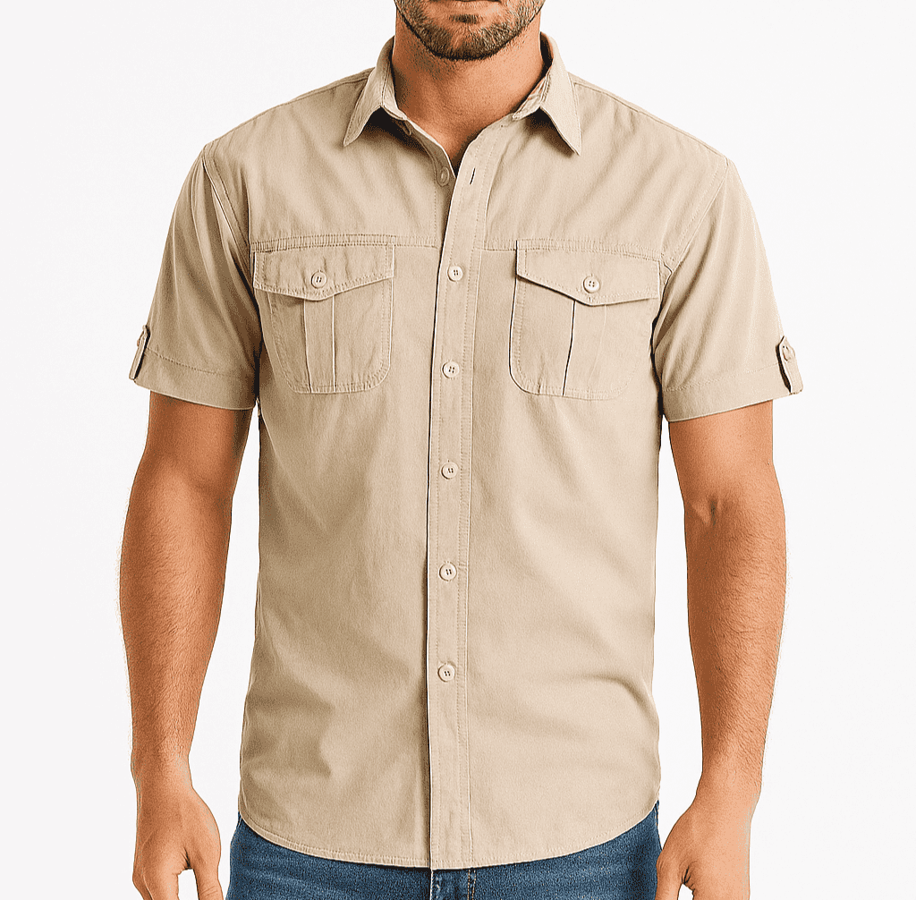 Men's - Durable Cargo Shirt - Lightweight Fabric - Ideal for Outdoor Adventures