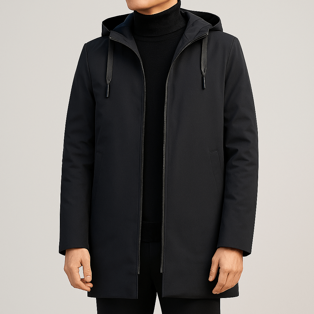 Men's - Elegant Waterproof Rain Jacket - Stylish Winter Outerwear
