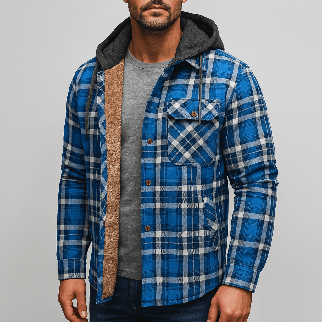 Men's - Lumberjack Hoodie - Cosy Flannel Material - Stylish Casual Wear