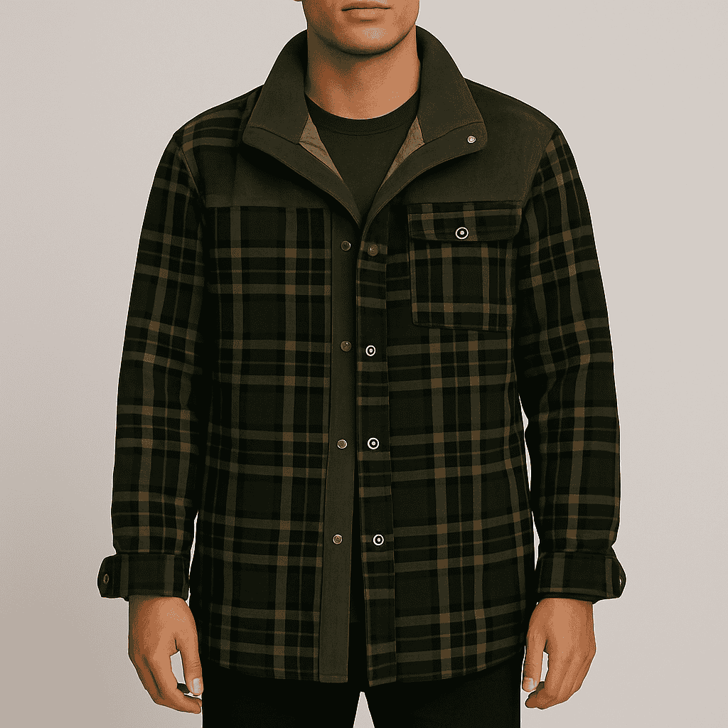 Men's - Lumberjack Jacket - Durable Cotton Blend - Stylish Outdoor Wear