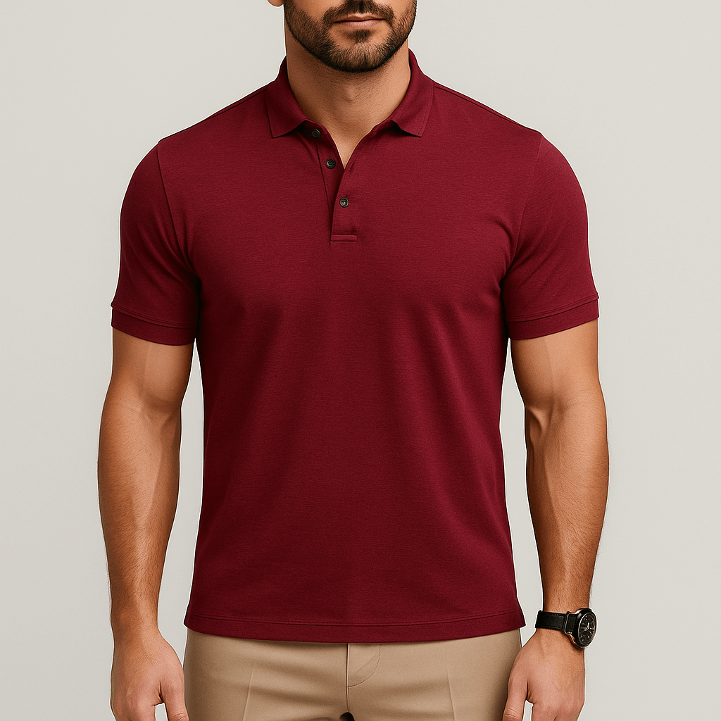 Men's - Short Sleeve Casual Polo Shirt - Stylish Comfort