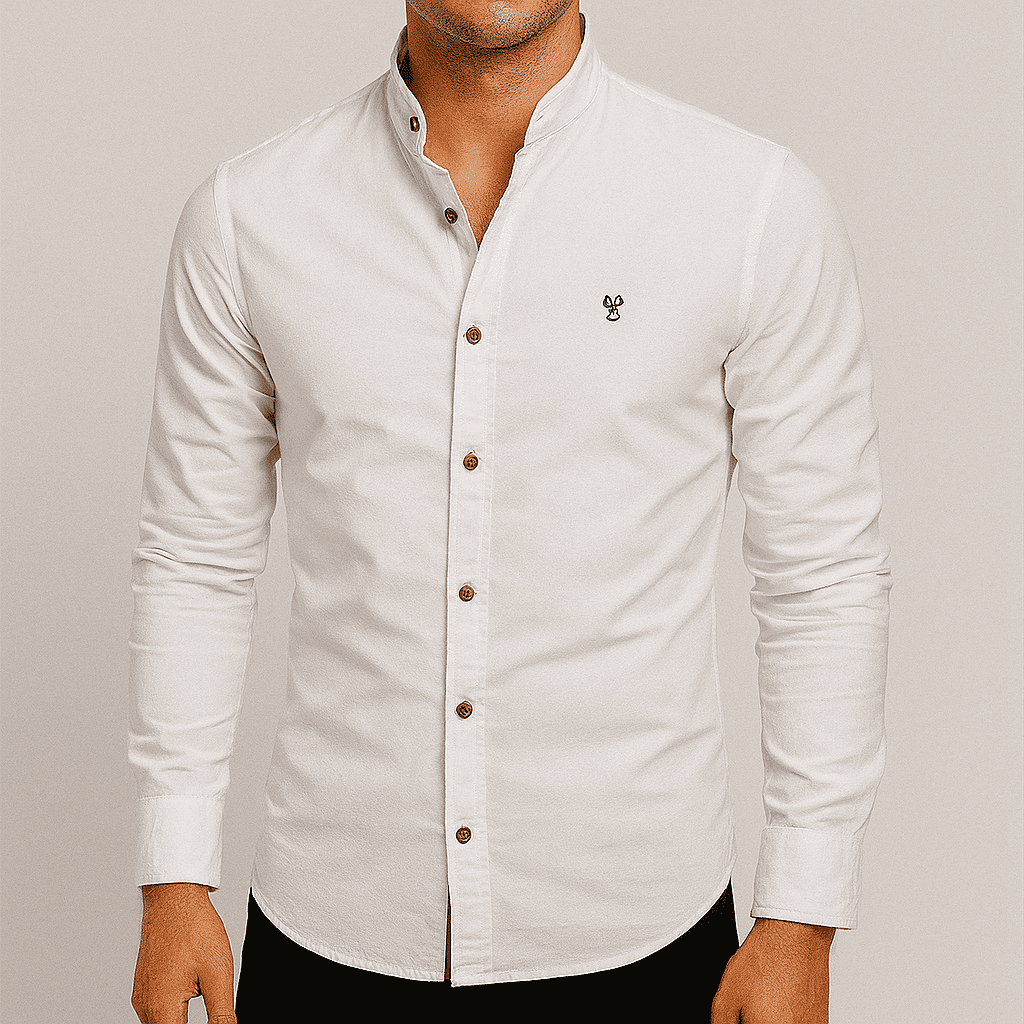 Men's - Stylish Button-Up Shirt - Comfortable Cotton Blend - Casual Wear
