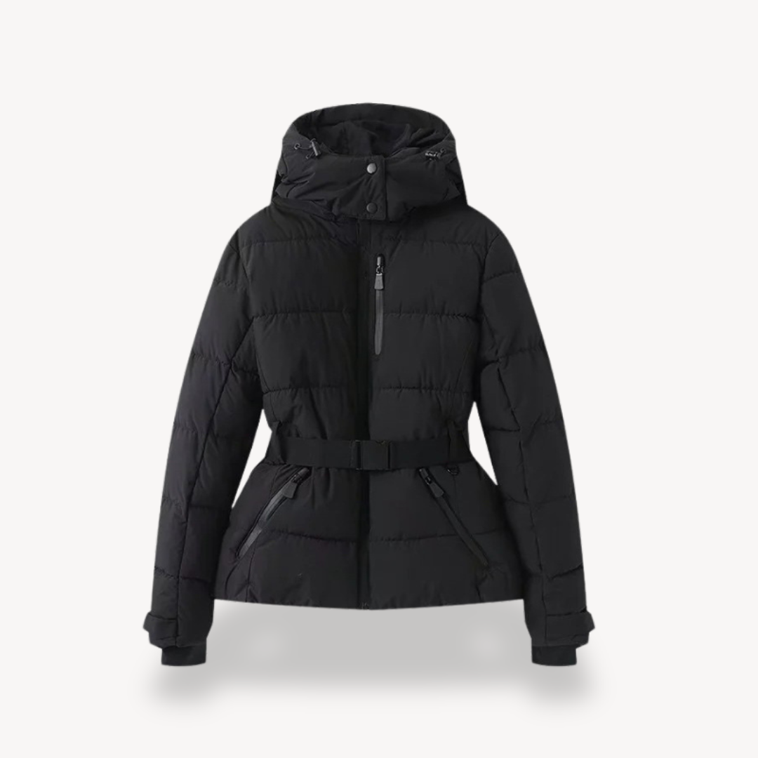 Women's - Belted Puffer Jacket - Warm, Stylish, and Versatile Outerwear