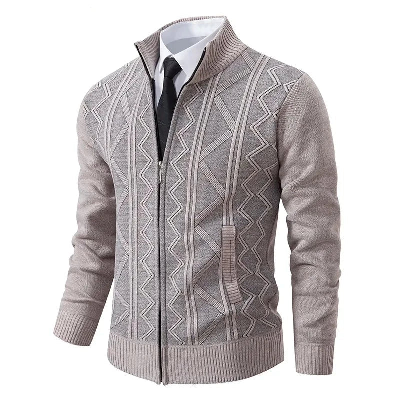 Men's - Winter Cardigan - Stylish Zip-Up Knitwear - Cosy & Warm