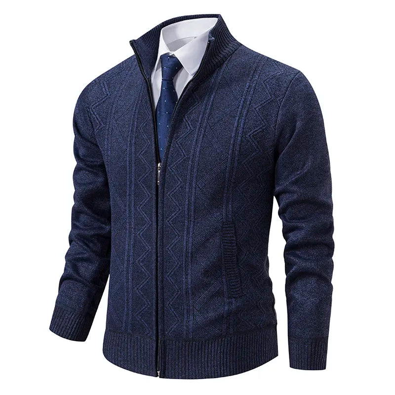 Men's - Winter Cardigan - Stylish Zip-Up Knitwear - Cosy & Warm