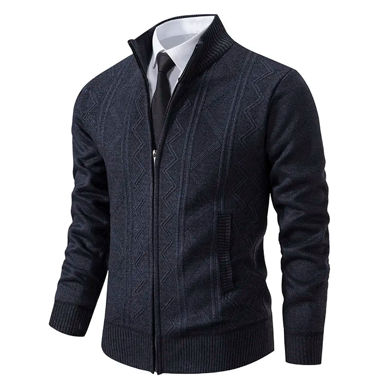 Men's - Winter Cardigan - Stylish Zip-Up Knitwear - Cosy & Warm