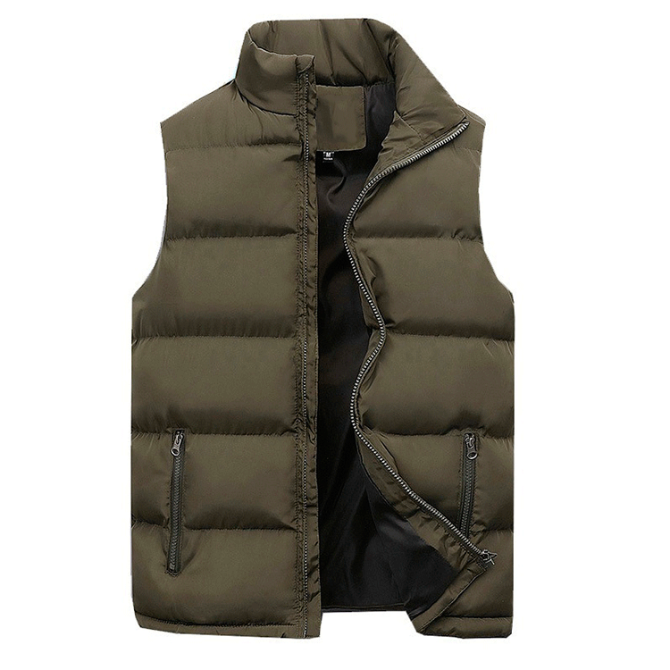 Men's - Winter Waistcoat - Stylish Zip Design for Cold Weather