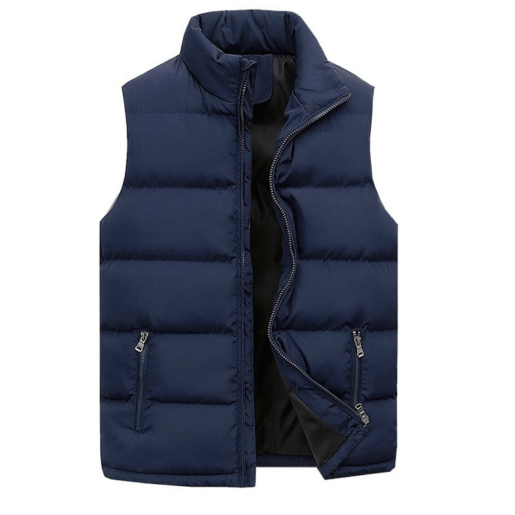 Men's - Winter Waistcoat - Stylish Zip Design for Cold Weather