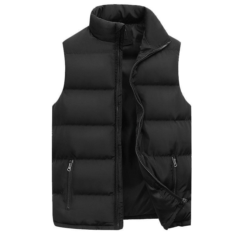 Men's - Winter Waistcoat - Stylish Zip Design for Cold Weather