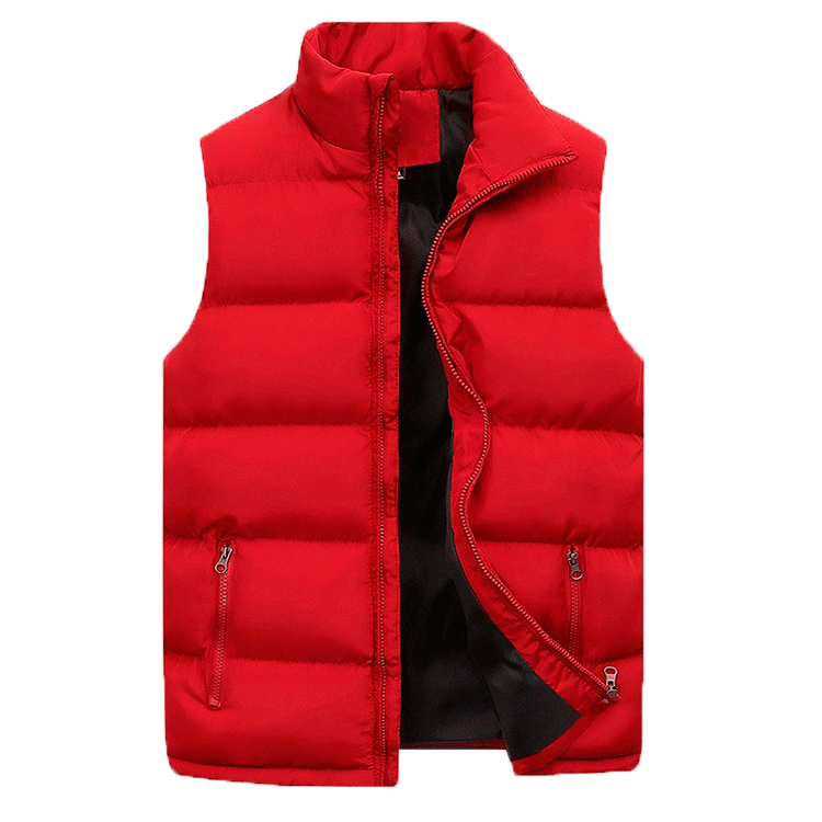 Men's - Winter Waistcoat - Stylish Zip Design for Cold Weather