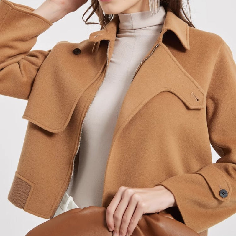 Women's - Stylish Wool Jacket - Classic Warmth & Timeless Elegance