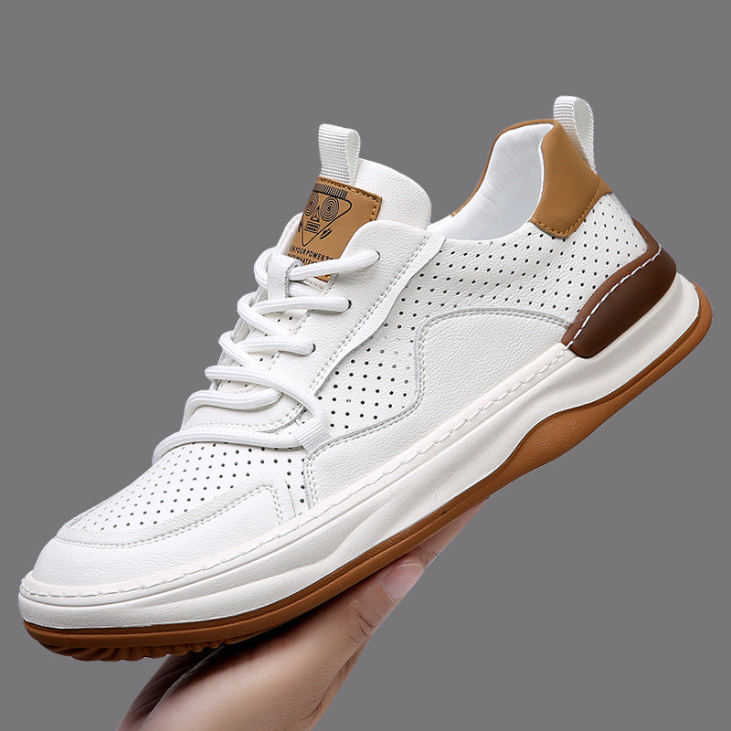 Men's – Leather Sneakers – Genuine Leather, Stylish Design – Casual Footwear