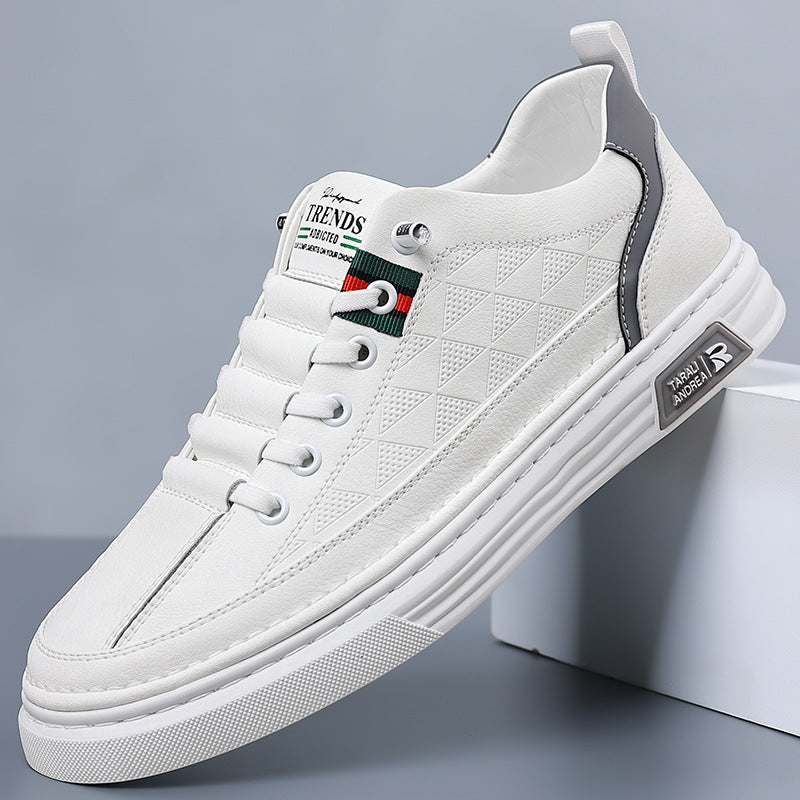 Men's - Casual Leather Sneakers - Stylish Footwear
