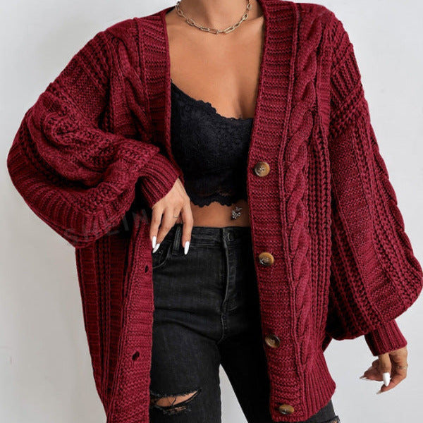 Women's - Cable Knit Cardigan - Cosy Knitwear