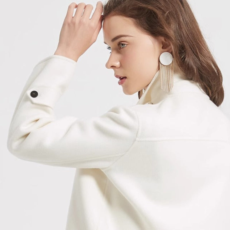 Women's - Stylish Wool Jacket - Classic Warmth & Timeless Elegance