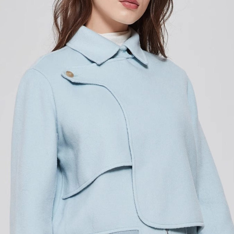 Women's - Stylish Wool Jacket - Classic Warmth & Timeless Elegance