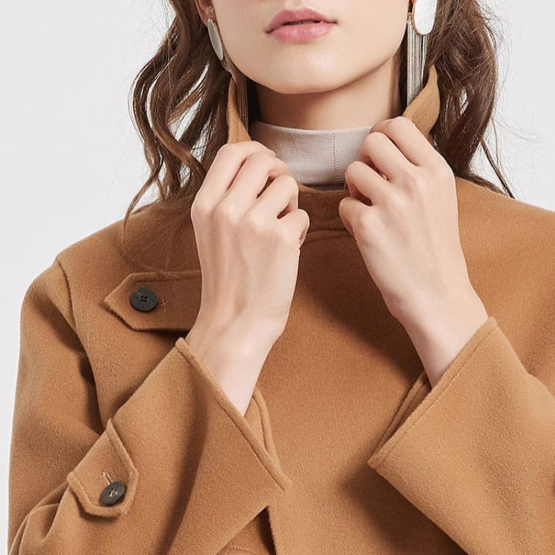 Women's - Stylish Wool Jacket - Classic Warmth & Timeless Elegance