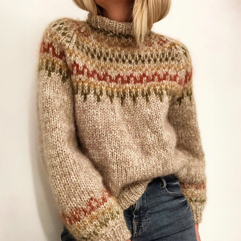 Women's - Cosy Scandinavian Sweater - Warm Knit Design for Comfort