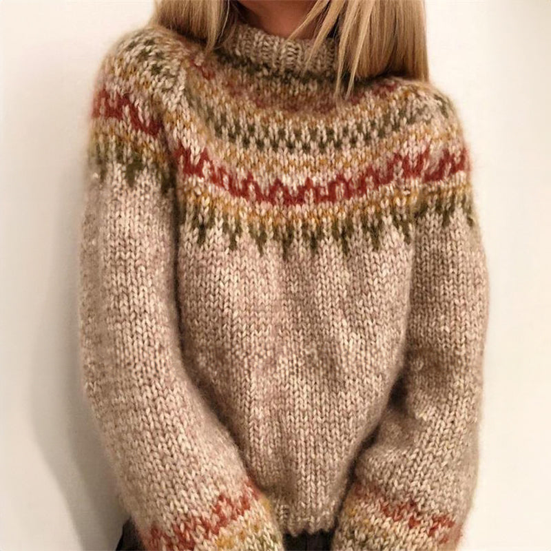 Women's - Cosy Scandinavian Sweater - Warm Knit Design for Comfort