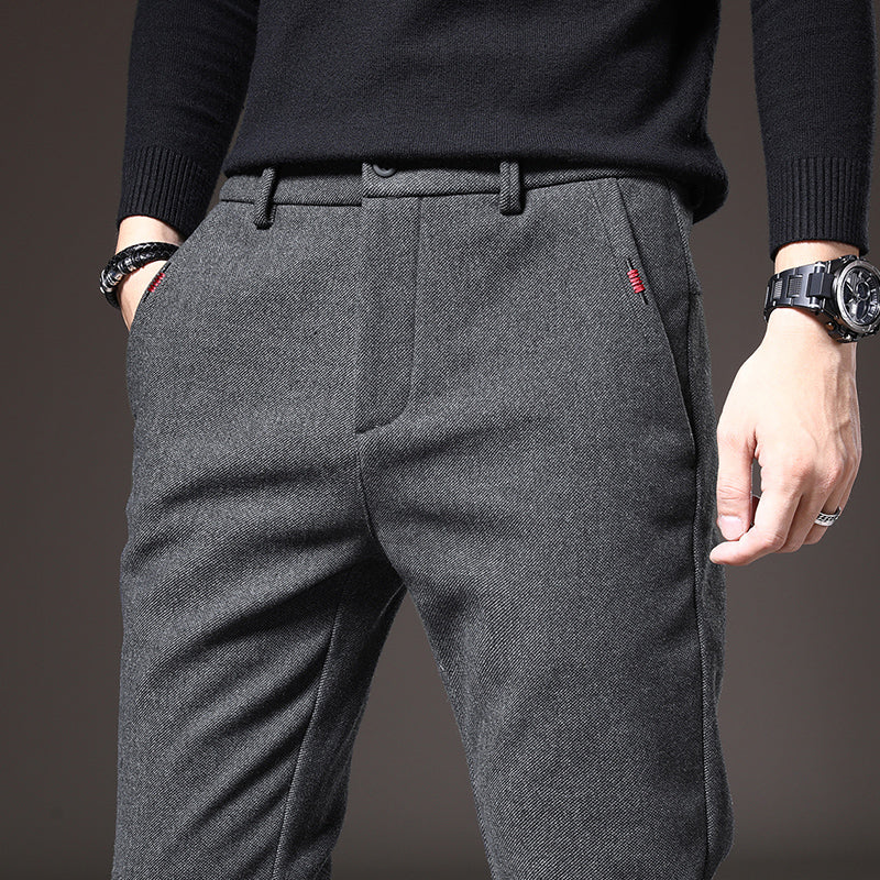 Men's - Slim Fit Pants - Comfortable Stretch Fabric - Stylish Everyday Wear