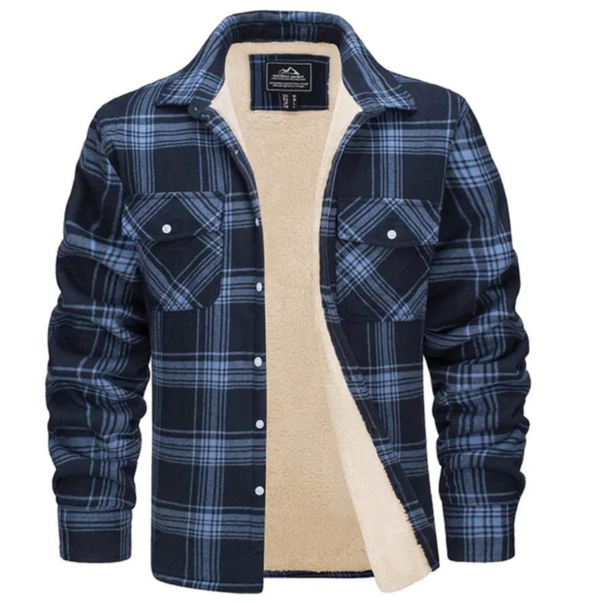 Men's - Sherpa-Lined Flannel Shirt Jacket - Warm & Durable - Outdoor Essential