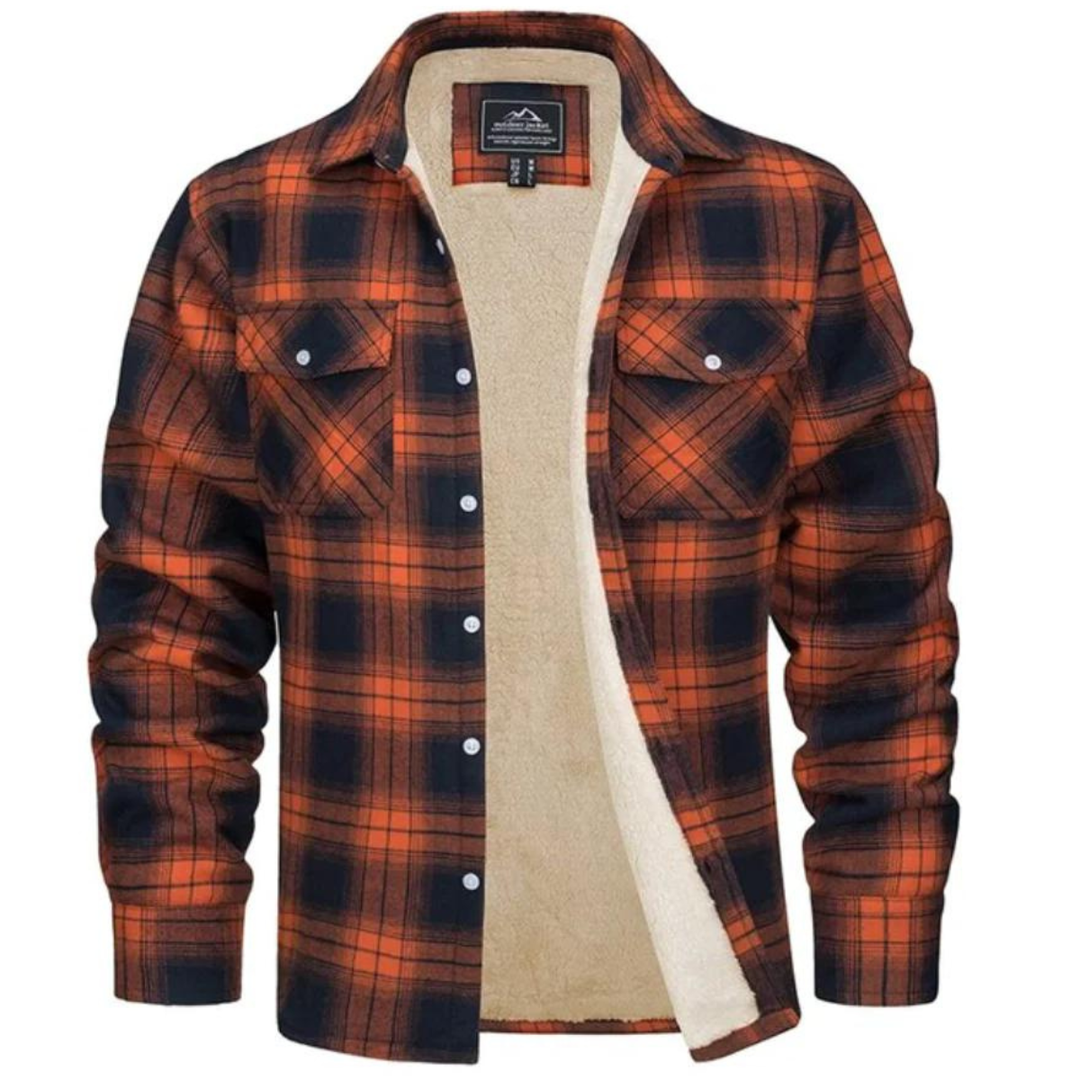 Men's - Sherpa-Lined Flannel Shirt Jacket - Warm & Durable - Outdoor Essential