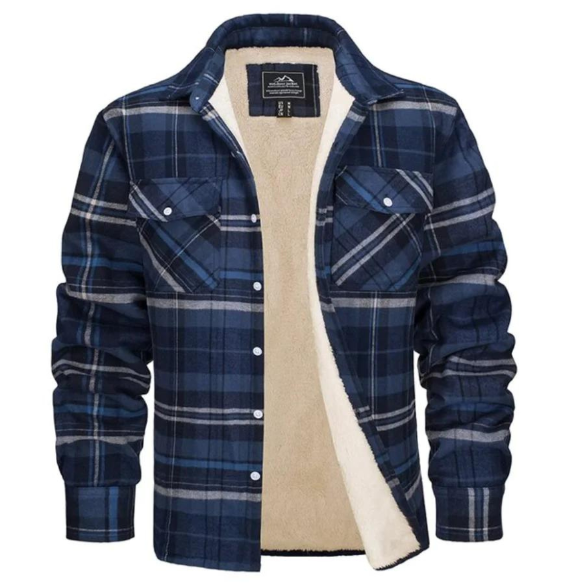 Men's - Sherpa-Lined Flannel Shirt Jacket - Warm & Durable - Outdoor Essential