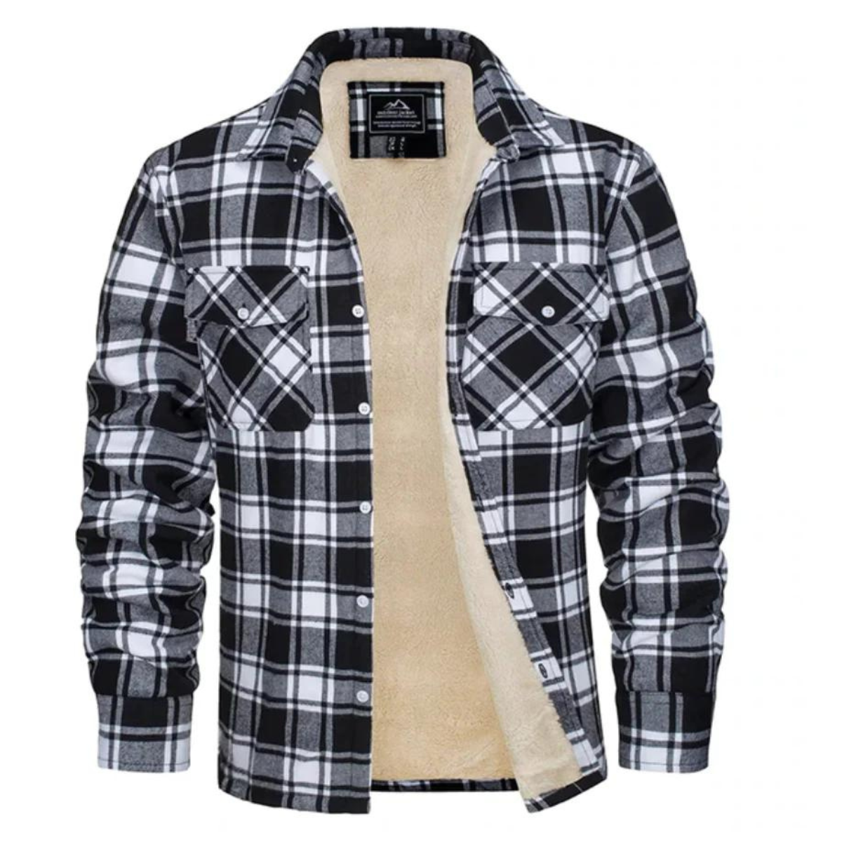 Men's - Sherpa-Lined Flannel Shirt Jacket - Warm & Durable - Outdoor Essential