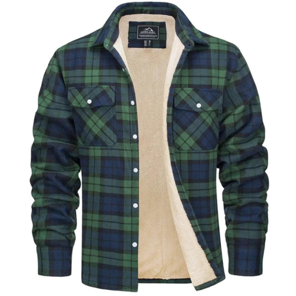 Men's - Sherpa-Lined Flannel Shirt Jacket - Warm & Durable - Outdoor Essential