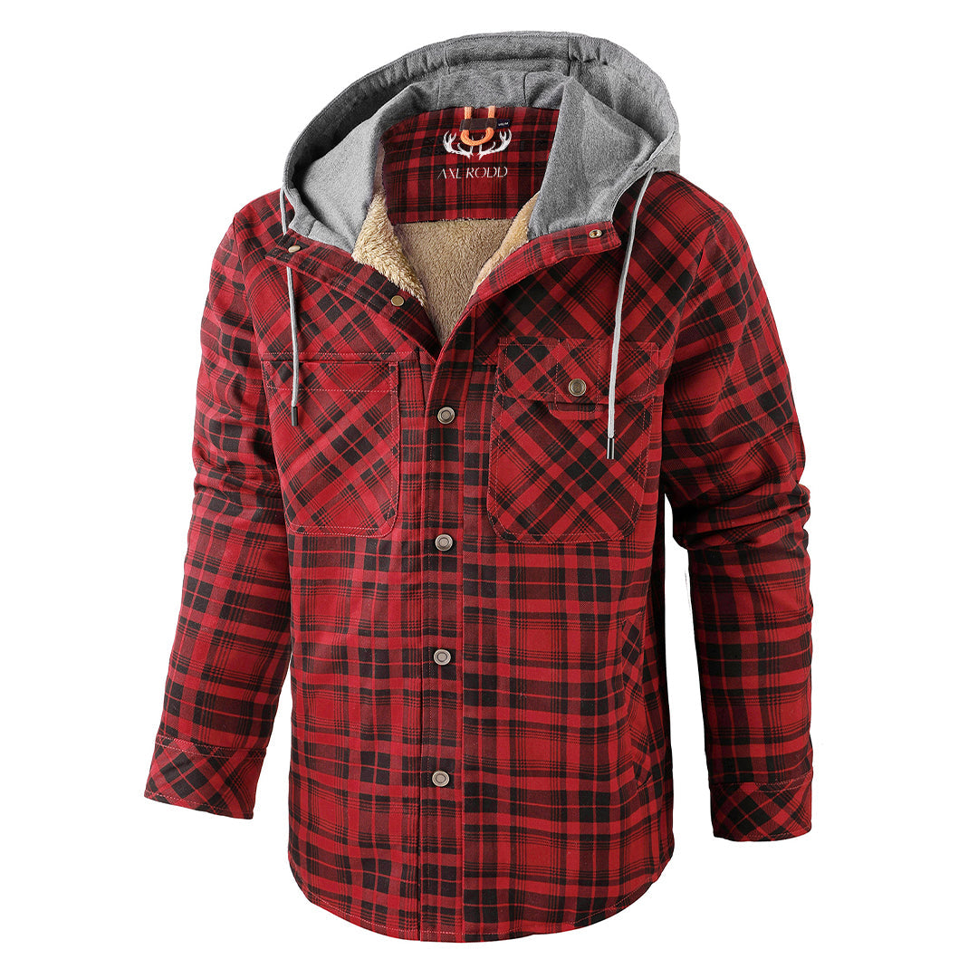 Men's - Lumberjack Hoodie - Cosy Flannel Material - Stylish Casual Wear