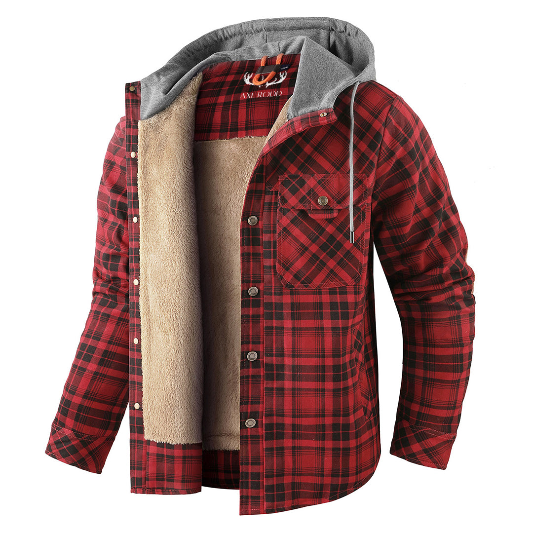 Men's - Lumberjack Hoodie - Cosy Flannel Material - Stylish Casual Wear