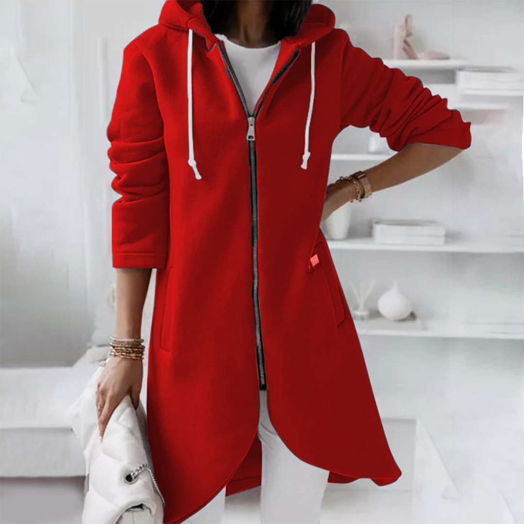 Women - Hoodie - Long Zip-Up - Casual Layer