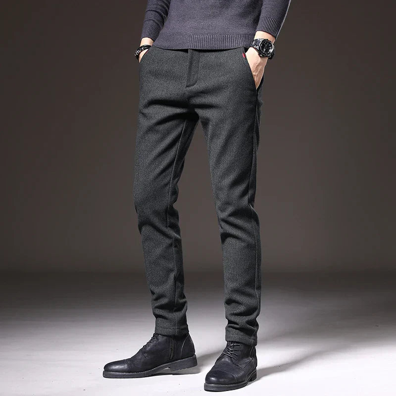 Men's - Slim Fit Pants - Comfortable Stretch Fabric - Stylish Everyday Wear