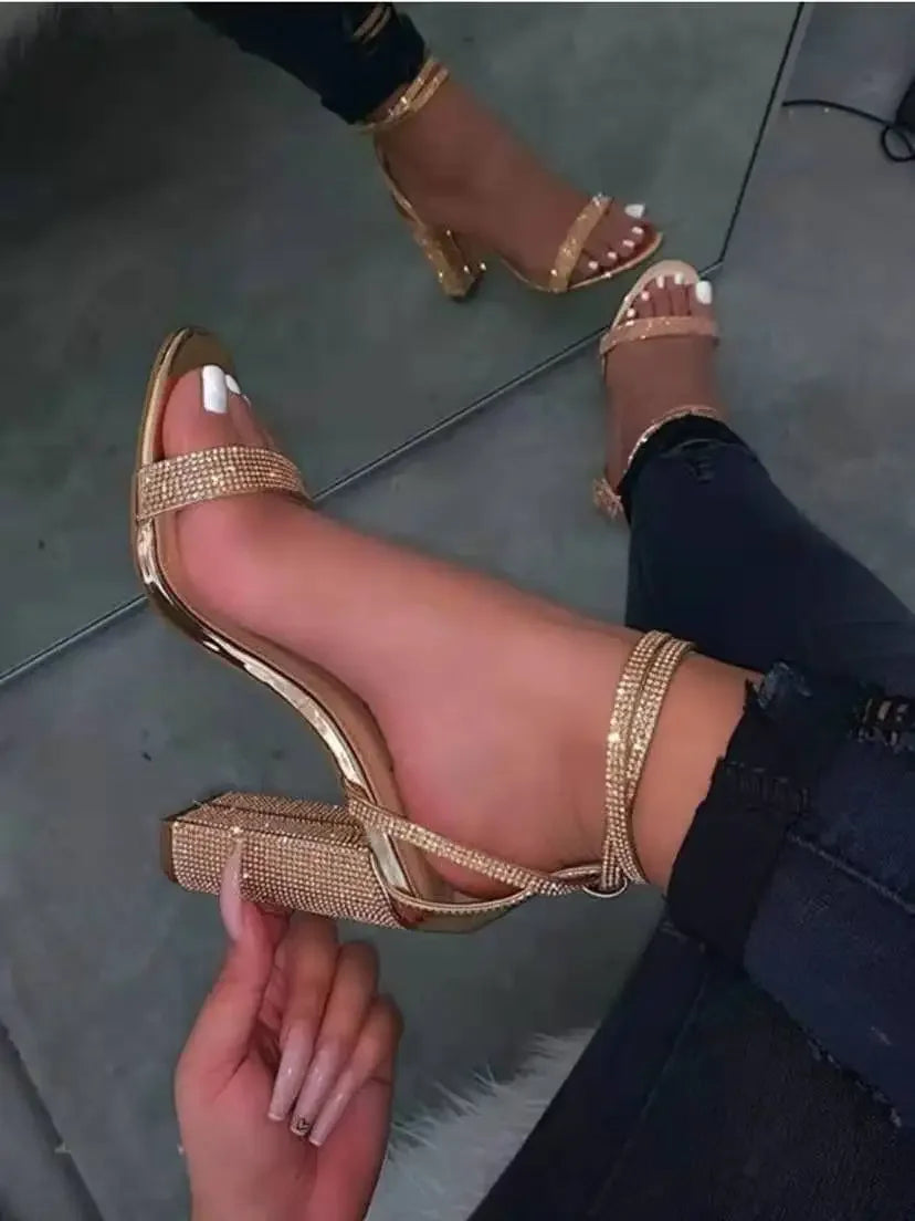 Women's - Stylish Party Sandals - Comfortable and Chic Design - Perfect Footwear for Celebrations