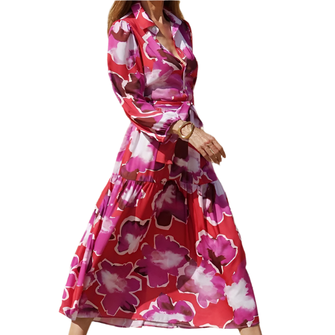 Women's - Boho Midi Dress - Lightweight Cotton Blend - Ideal for Summer Outings & Casual Gatherings