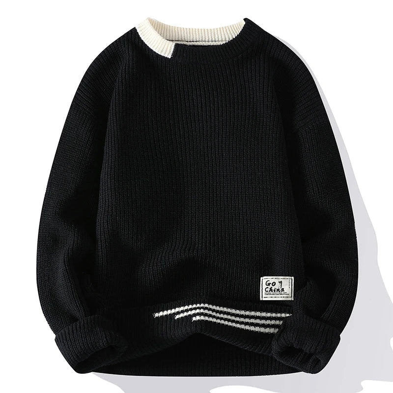 Men's - Color Tone Knitted Sweater - Cosy, Stylish, Soft Material - Perfect for Fall