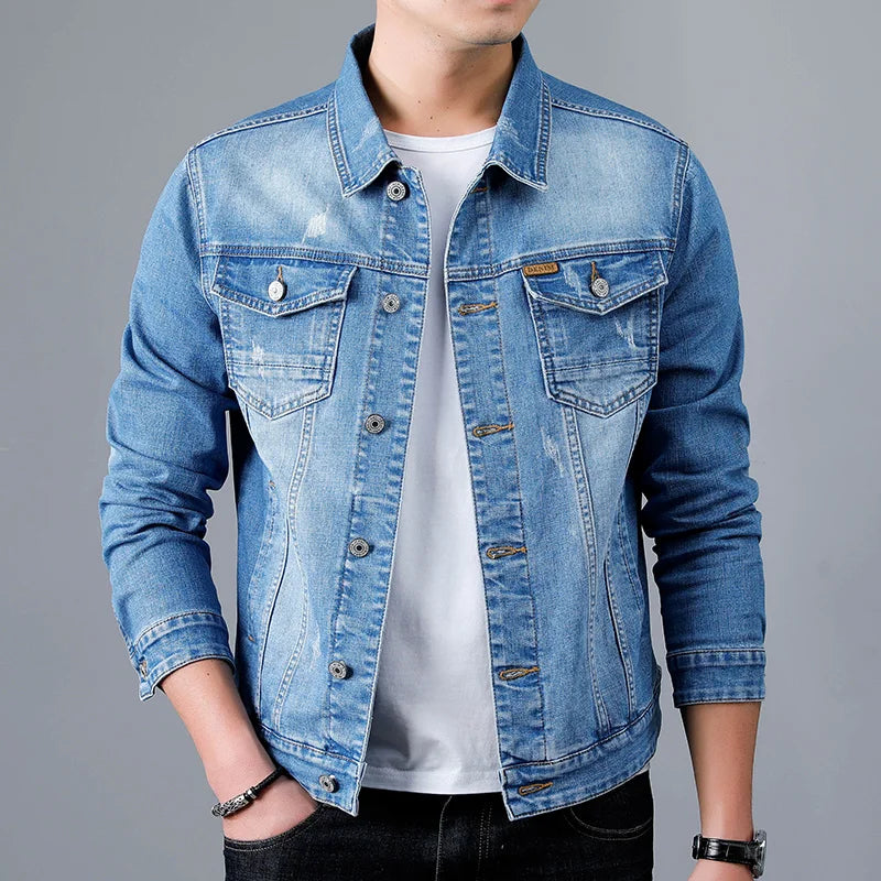 Men's – Blue Denim Jacket – Classic Design, Casual Style – Everyday Outerwear