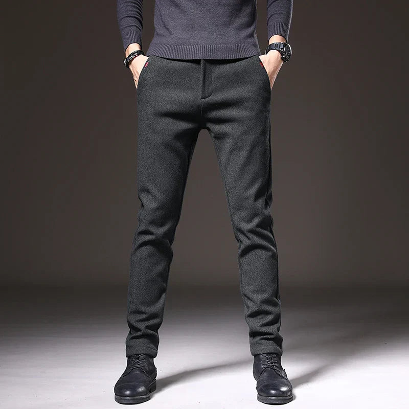 Men's - Slim Fit Pants - Comfortable Stretch Fabric - Stylish Everyday Wear