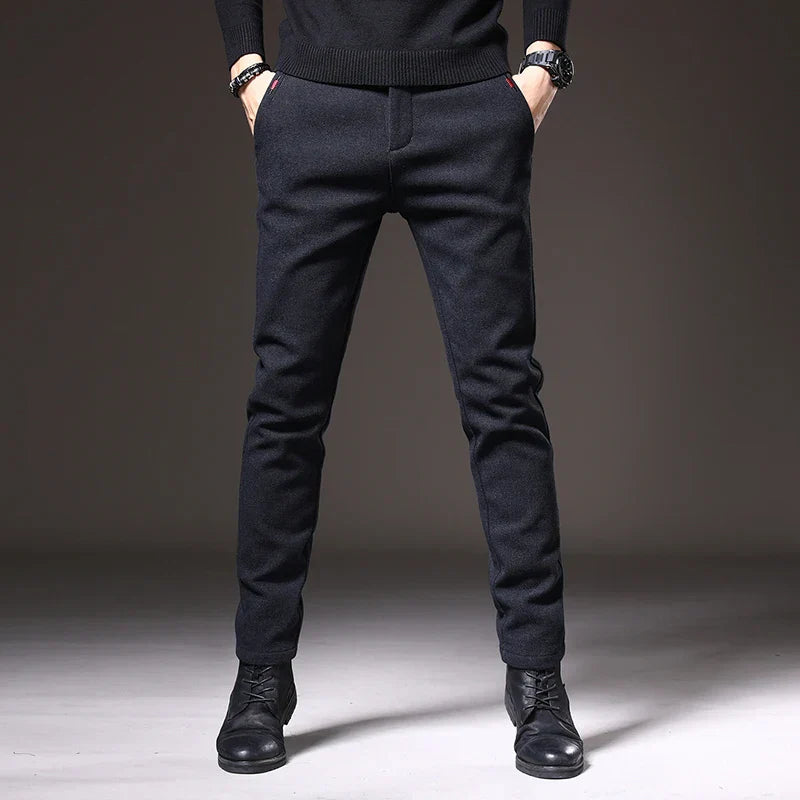 Men's - Slim Fit Pants - Comfortable Stretch Fabric - Stylish Everyday Wear