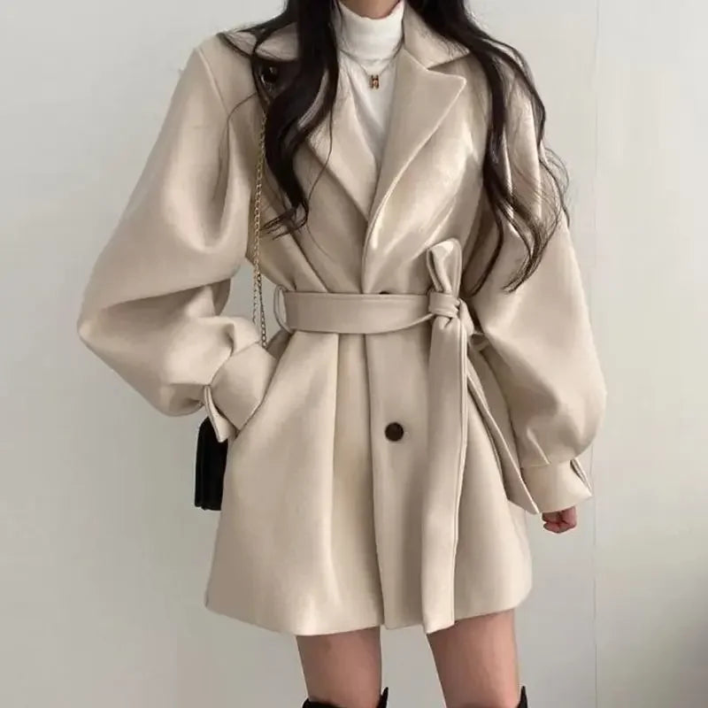 Women's - Trench Coat with Belt | Stylish & Elegant Design