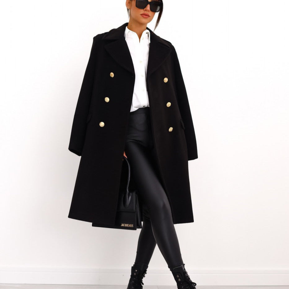 Women's - Trench Coat - Lapel Collar - Stylish Winter Outerwear